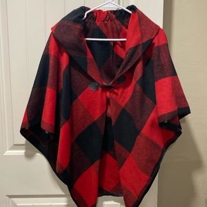 Buffalo check shawl. Worn 2x to church. Double fleece.